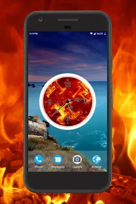 Fire Clock Live Wallpaper android App screenshot 0